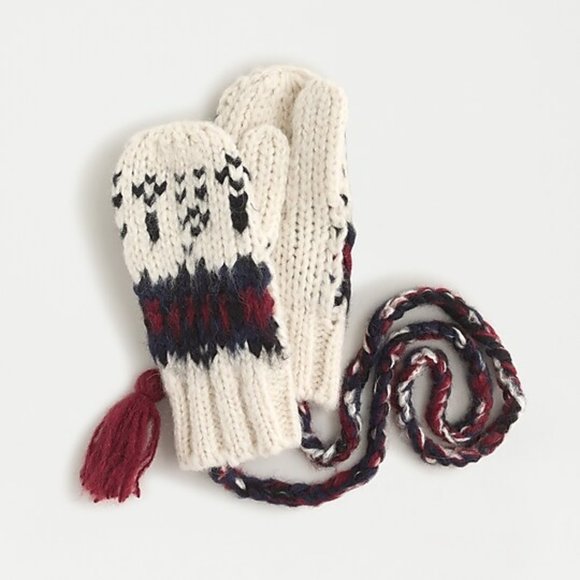 J. Crew Accessories Nwt Jcrew Chunky Knit Fair Isle Mittens Poshmark